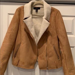 Tan suede jacket with Sherpa lining
